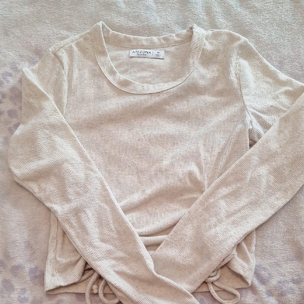 Arizona Jean Company Women's Cream Ribbed Blouse